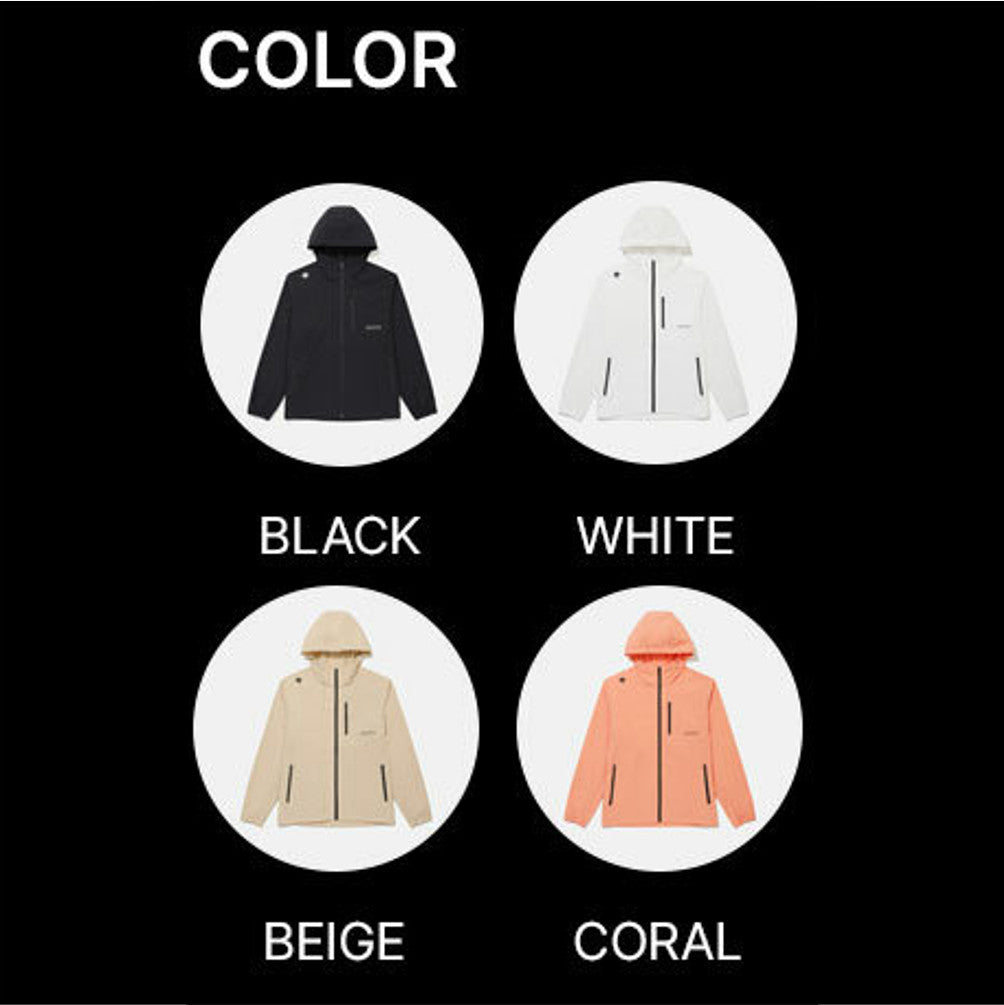 NEW DESCENTE Hooded Comfort Fit Windbreaker Jacket SR323UWB71 BLACK ASIAN FIT