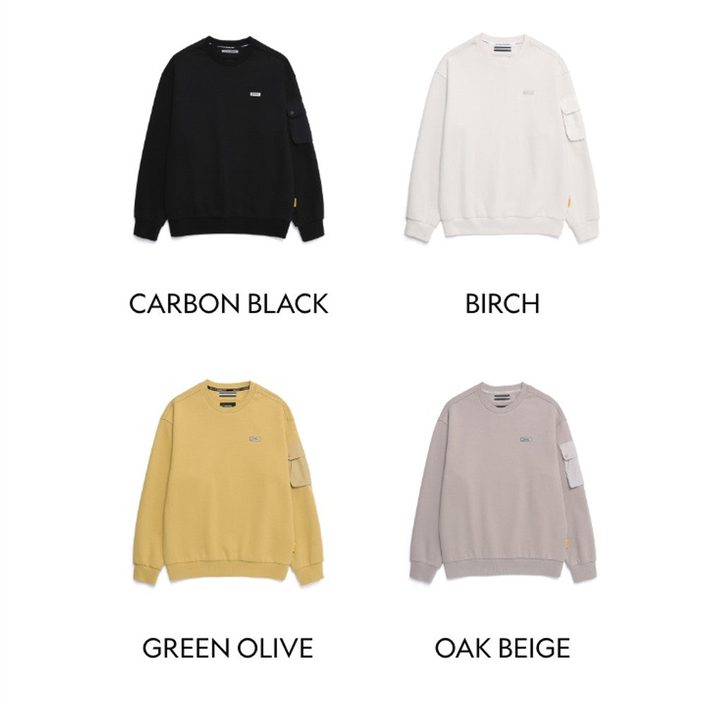 NEW National Geographic Sleeve-Pocket Sweatshirt N251USW900 CARBON BLACK Asian Fit