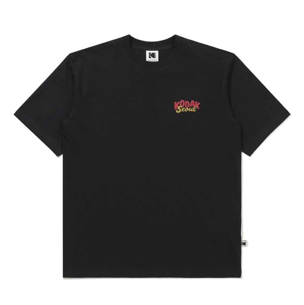 NEW KODAK APPAREL Travel Korea Seoul Short Sleeved T-shirt BLACK K6223XRS97BLK ASIAN FIT