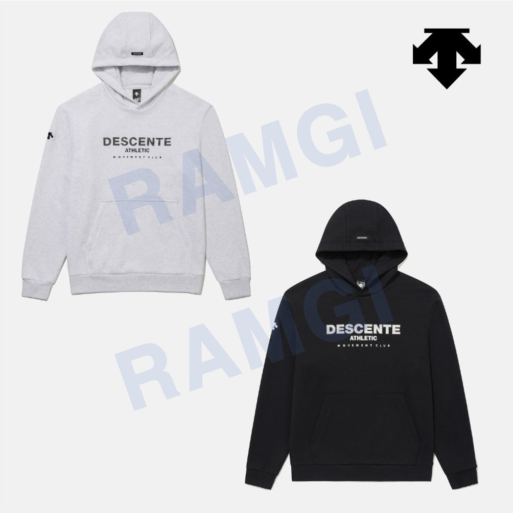DESCENTE Sports Terry Graphic Hoodie T-Shirt SR323UHD81 BLACK ASIAN FIT