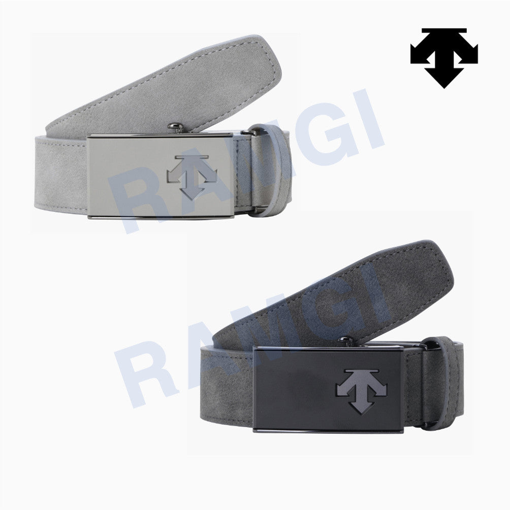 NEW DESCENTE GOLF Men's Belt DR32MFBT73 with Accent Straps 4.7 in * 1.3 in LIGHT GREY