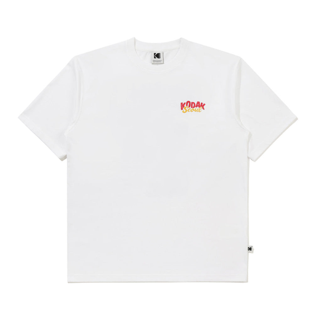 NEW KODAK APPAREL Travel Korea Seoul Short Sleeved T-shirt WHITE K6223XRS97WHT ASIAN FIT