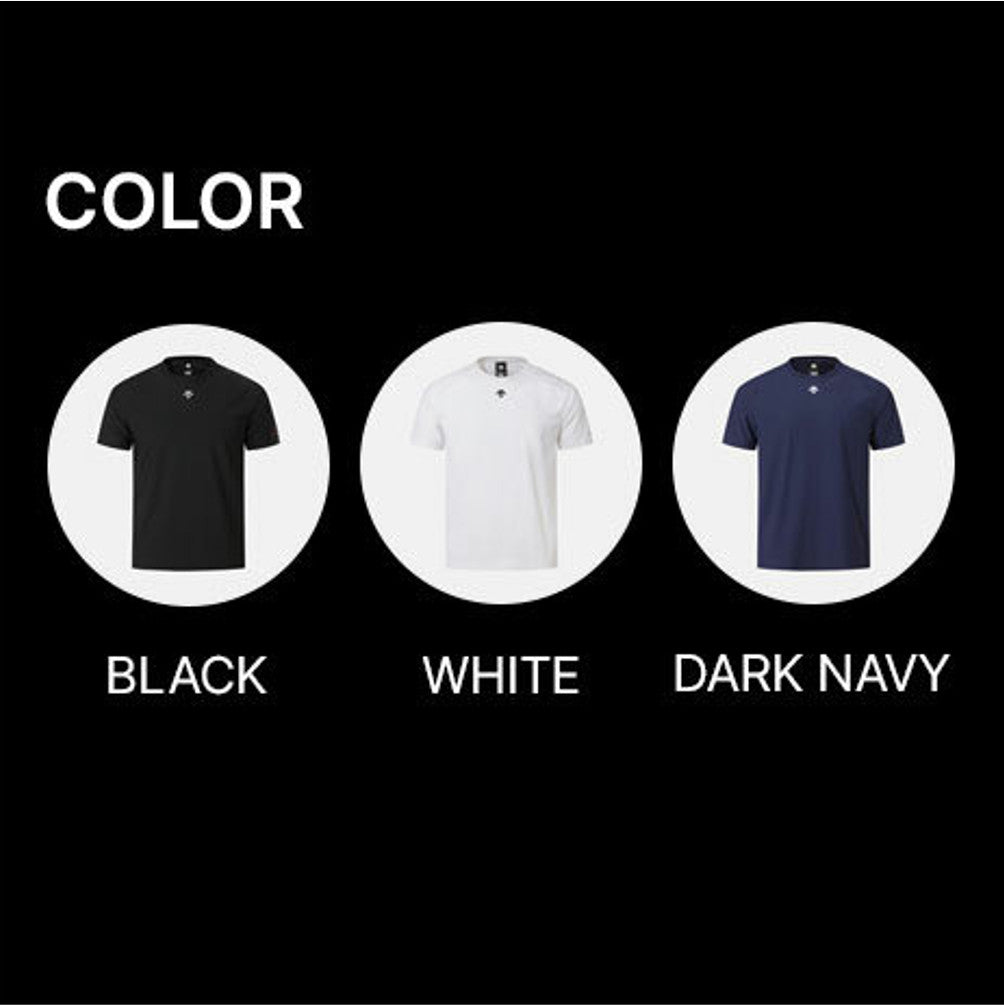 DESCENTE Men's Cooling Tricot Graphic Short-Sleeve T-Shirt SR311TTS76 DARK NAVY ASIAN FIT