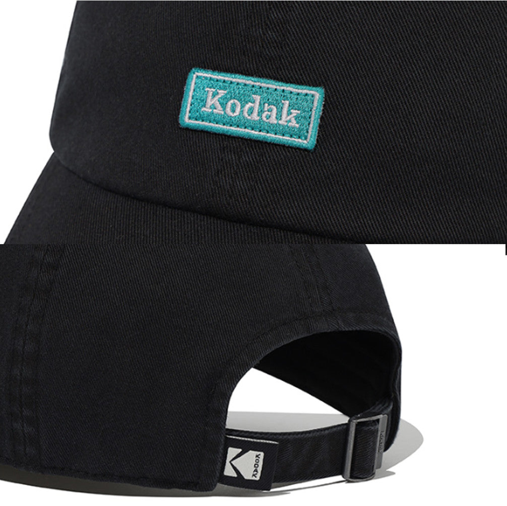 NEW KODAK APPAREL Small Patch Washed Relaxed-Fit Baseball Cap K6343LCP22BLK BLACK UNISEX SIZE