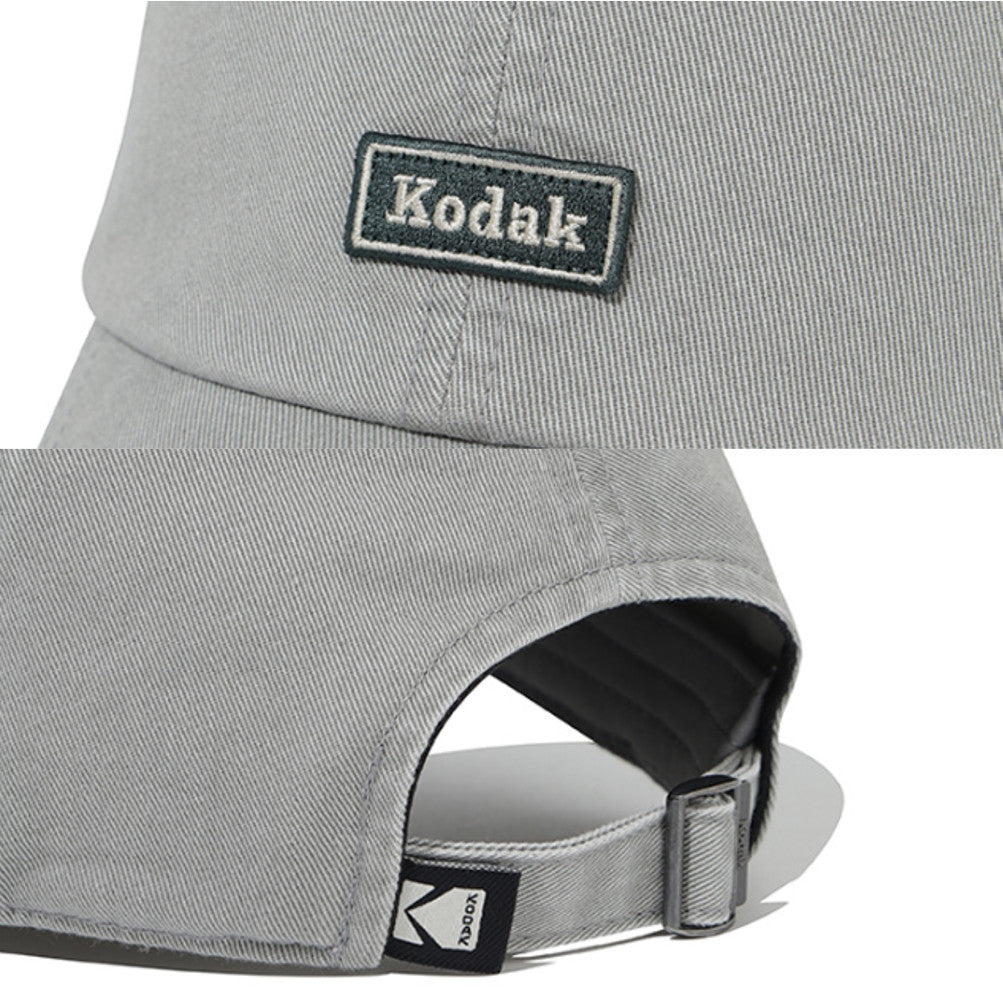 NEW KODAK APPAREL Small Patch Washed Relaxed-Fit Baseball Cap K6343LCP22GRY GREY UNISEX SIZE