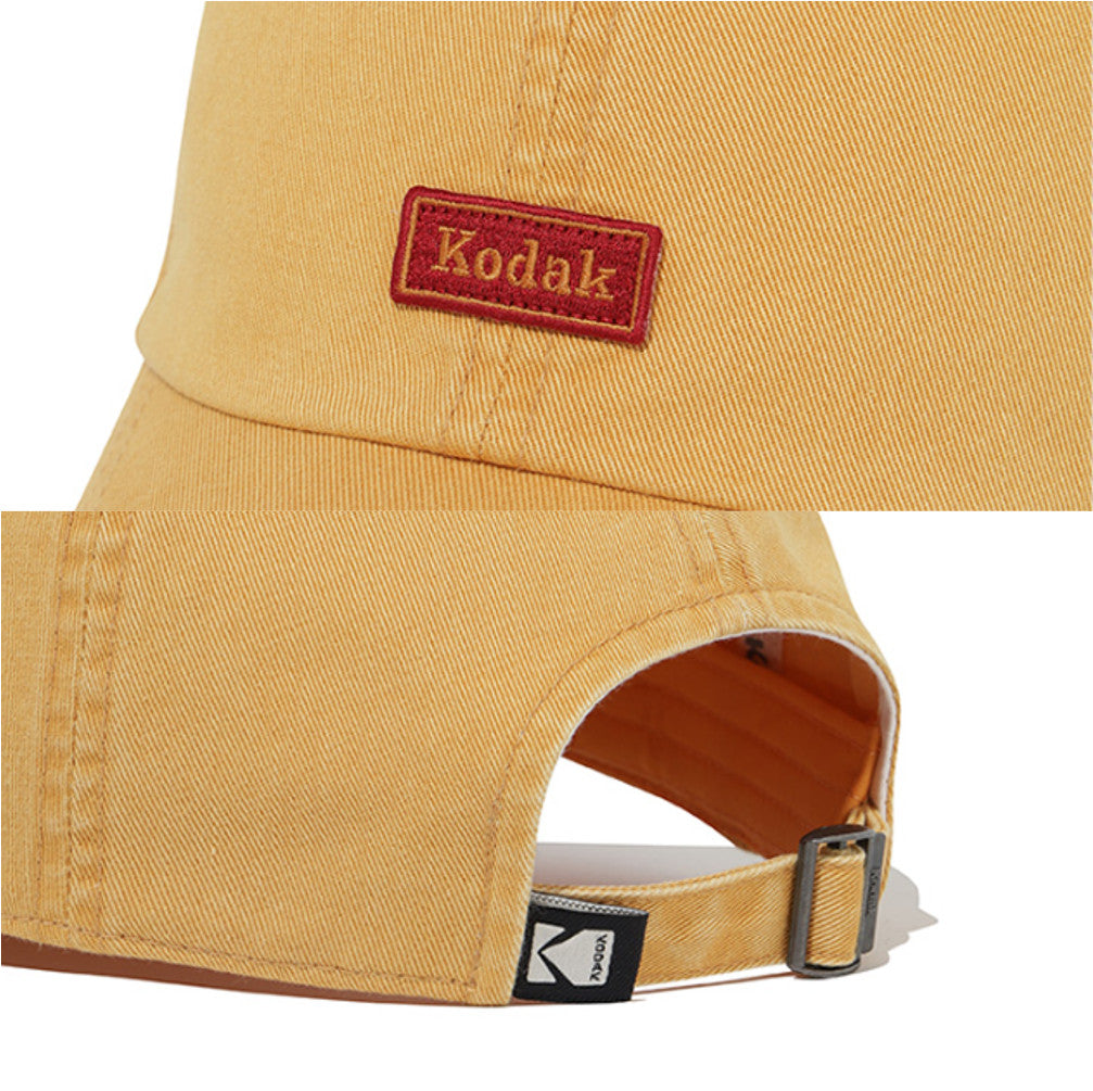 NEW KODAK APPAREL Small Patch Washed Relaxed-Fit Baseball Cap K6343LCP22YLW YELLOW UNISEX SIZE